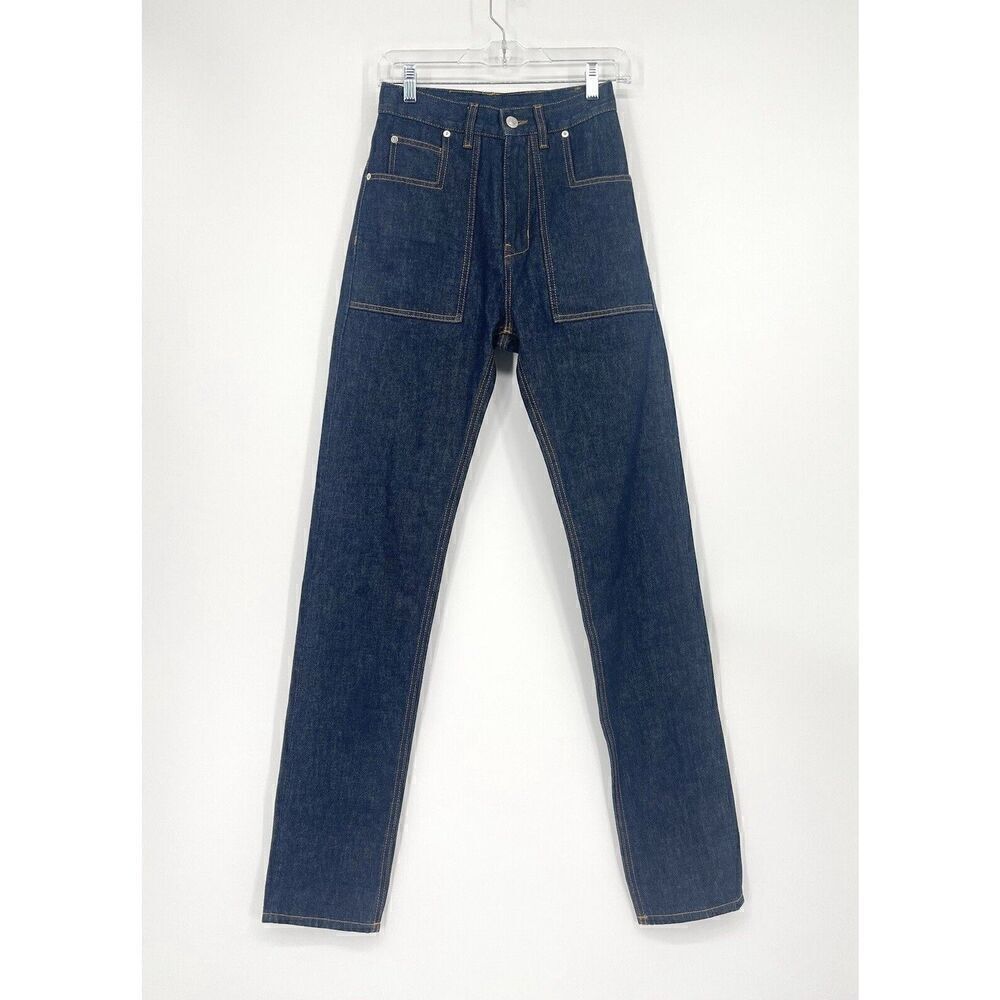 NWOT Helmut Lang Raw Denim Indigo Patch Pocket Jeans 2017 Mens Tag Size 26 Italy
